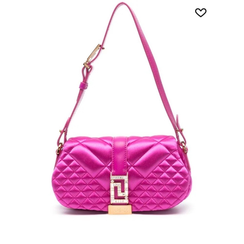 Versace Greca Goddess Silk Mini Bag Hot Pink with Crystal Embellishments - Picture 3 of 11